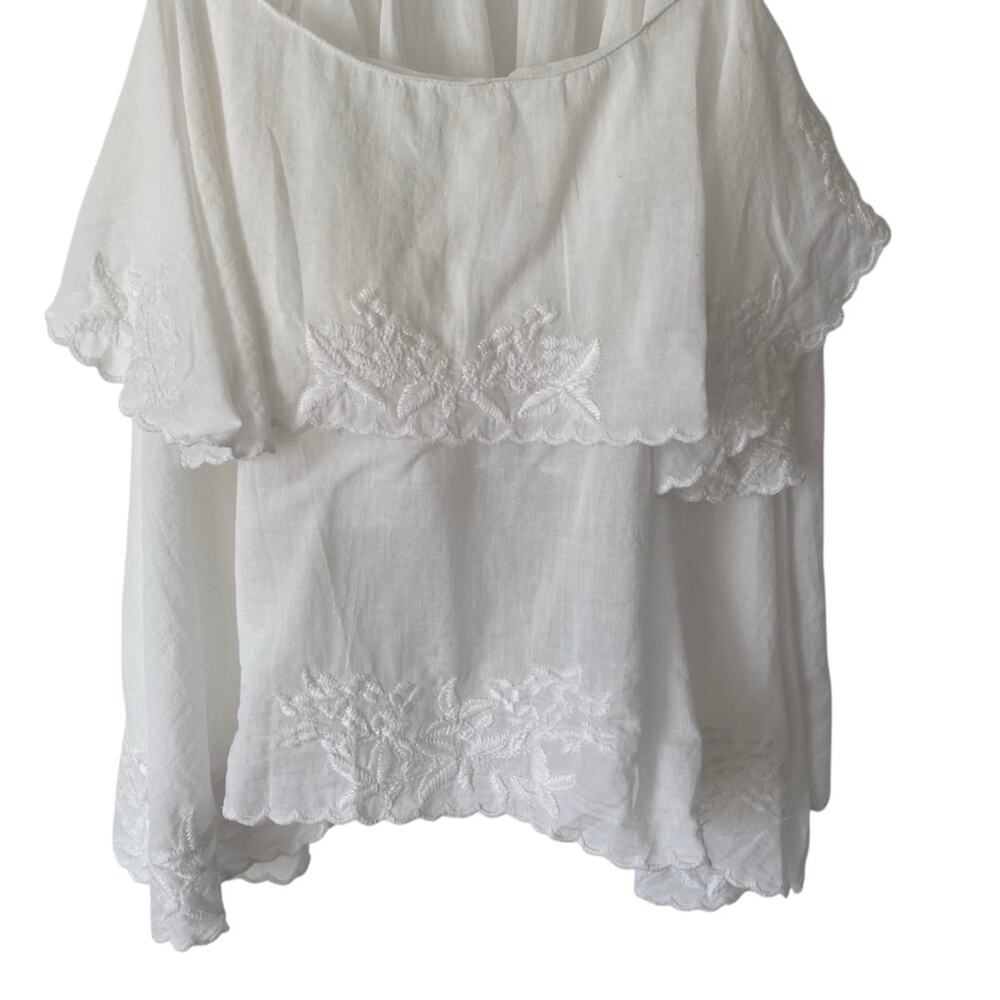 J. Crew White Embroidered Cotton Voile Tank Blouse Cami size medium - Picture 6 of 10